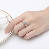 Real 18K Rose Gold Plated Ring for Women with Paved Micro AAA CZ Christmas Jewelry