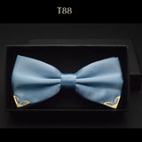 Red bow tie for men wedding black butterfly ties mens business and party gold yellow navy blue man bowtie metal angle decoration