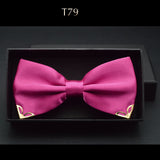 Red bow tie for men wedding black butterfly ties mens business and party gold yellow navy blue man bowtie metal angle decoration