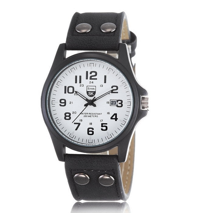 Relogio Hombre Luxury Famous Double Buckle Design Brand sports Men Watch Quartz Wristwatches quality Scrub leather army watches