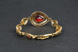 Retro Look Sapphire Fine jewelry Turkish Style Bracelets Water Drop Modelling Mosaic Austria Crystal Charm Women Gift
