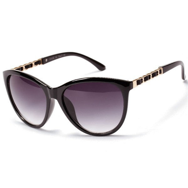 Retro Womens UV 400 Sunglasses Plastic Frame Metal Legs Celebrity Eyewear