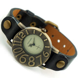 Retro Fashion Lady's Watch Soft Leather Strap Quartz Watch Ultra Personalized Digital Design Watch