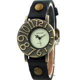 Retro Fashion Lady's Watch Soft Leather Strap Quartz Watch Ultra Personalized Digital Design Watch