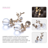 Trendy Flower Statement Push-back Stud Earrings for Women & Girls Crystal Pendant Jewelry & Accessories