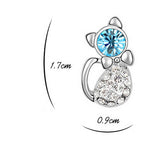Romantic Engagement Gold Plated Cute Cat Jewelry Sets Necklace Earrings with Austrian Crystal