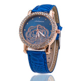 Rose Flower Watch Relogio Feminino Fashion Women Wristwatch Rhinestone Casual Luxury Quartz Watches Hot Selling