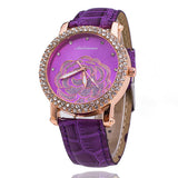 Rose Flower Watch Relogio Feminino Fashion Women Wristwatch Rhinestone Casual Luxury Quartz Watches Hot Selling