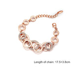 Rose Gold Plated Circles Bracelet & Bangles Rhinestones Paved Round Bracelets For Women Brand Fashion Jewelry