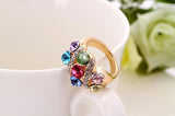Rushed Anel The Gorgeous 18k Plated Ring O Synthetic Crystal Crystal Rings for Woman And Fashion Jewelry