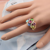 Rushed Anel The Gorgeous 18k Plated Ring O Synthetic Crystal Crystal Rings for Woman And Fashion Jewelry