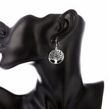 Best Silver Tree Of Life jewelry set necklace earring 18inch totem gift wife girl friend women wedding Valentines