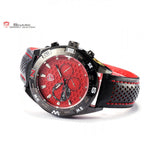SHARK Sport Watch Mens 6 Hands Reloj Hombre Date Day Steel Case Leather Band Analog Quartz Movement Waterproof Watches