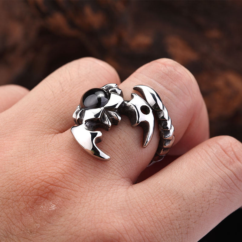 Scorpion Ring Fashion Jewelry Stainless Steel CZ Cool Exaggerated Personality Ring
