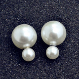 New Fashion jewelry double side matte 16MM pearl stud gift for women girl mix color