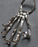 New Silver and Gold Punk Goth Skeleton Slave Bones Talon Hand Skull Bracelet GAGA Style Chain