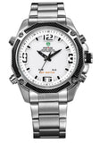 WEIDE Men Military Army Watch Analog LED Digital Stainless Steel Multifunction Quartz Sports Watch Men's Wristwatches