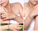 Silver plated jewelry lucky lover charm Bracelets For Women wedding crystal Jewelry gifts