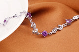 Silver plated jewelry lucky lover charm Bracelets For Women wedding crystal Jewelry gifts
