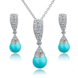 Simulated Pearl Jewelry Set For Women Gold Plated Jewellery Set 2016 Fashion Bridal Necklace Earrings Set Wedding