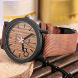 Simulation Wooden Watch Quartz Men Watches Casual Wooden Color Leather Strap Watch Wood Male Wristwatch Relogio Masculino