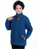 Size L-5XL 2015 Spring Autumn New Fashion Casual Middle-age Women Coat Slim Solid Slim Fleece Fur Thick Warm Turtleneck Jacket