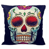 Skull Printed 45x45cm/17.7x17.7'' Linen Cushion For Sofa Decorative Throw Cotton Sofa Decor Couch