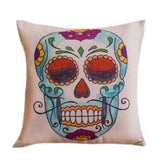 Skull Printed 45x45cm/17.7x17.7'' Linen Cushion For Sofa Decorative Throw Cotton Sofa Decor Couch