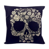 Skull Printed 45x45cm/17.7x17.7'' Linen Cushion For Sofa Decorative Throw Cotton Sofa Decor Couch