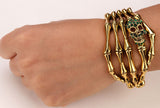 Skull skeleton hand bone bracelet bangle biker gothic halloween jewelry gifts for women