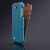 Luxury Retro PU Leather Crazy Horse Full Case For Samsung Galaxy S4 S IV i9500 Flip Cover Open Up And Down Fashion LOGO Case
