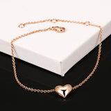 Small Heart Simple OL Style Smooth Rose Gold Plated Bracelet Jewelry Wedding Party Love Gift Wholesale Top Quality