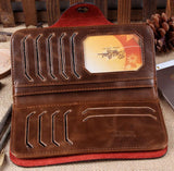 New Men's Vintage Wallet Fine Bifold Brown Genuine Leather & Pu Bailini Purse Wallets For Men