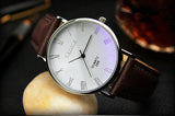 Splendid Luxury Brand Fashion Faux Leather Blue Ray Glass Men Watch 2015 Quartz Analog Business Wrist Watches