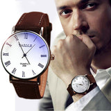 Splendid Luxury Brand Fashion Faux Leather Blue Ray Glass Men Watch 2015 Quartz Analog Business Wrist Watches