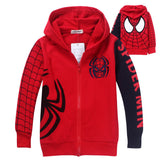 Spring Autumn Children's Coat boys Spiderman embroidered hoodie jackets Kids cartoon Clothes baby outerwear