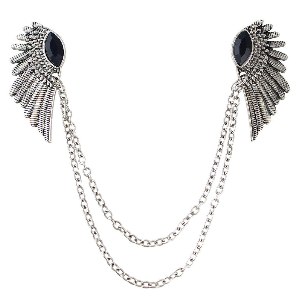 Spring Hot Selling Accessories Steampunk Chain With Wing Clip Collar Maxi Necklaces & Pendants For Women