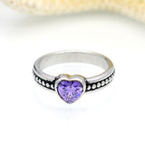 Stainless Steel Ring Heart Love Zircon Simulated Diamond Fashion Accessories Women Ring aneiss Engagement Jewelry