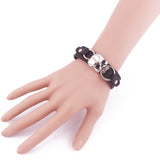 Stainless Steel Rivet Punk Leather Bracelets Women Summer Style Men Fashion Hip Hop Accessories Skull Pu Charm Bracelets