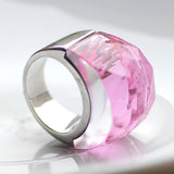 Stainless Steel Wedding Jewelry Supplies Big Zircon Rings for women
