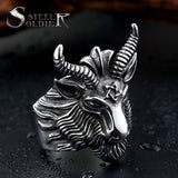 Steel soldier Stainless Steel goat Ring New men vintage Jewelry
