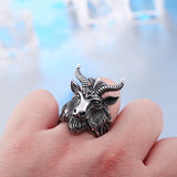 Steel soldier Stainless Steel goat Ring New men vintage Jewelry