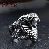 Steel soldier Super Fashion Stainlesss Steel Personality Jewelry Punk Unique Snake Ring