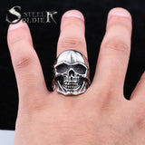 Steel soldier Wholesale&Drop shipping Stainless Steel Skull Ring punk biker Man Personality Jewelry