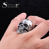 Steel soldier Wholesale&Drop shipping Stainless Steel Skull Ring punk biker Man Personality Jewelry