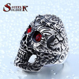 Steel soldier arrival stainless steel men punk skull jewelry vintage high quality men skull ring