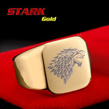 Steel soldier stainless steel men movie style game of thrones fashion popular ring ice wolf men titanium steel jewelry