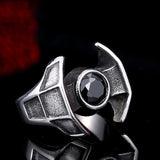 Steel soldier hot sale film style star wars men fashion stainless steel ring unique men Darth Vader's spacecraft jewelry 