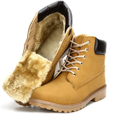 Suede leather man boot Winter men boots ankle shoes warm snow velvet fur work martin cowboy motorcycle male shoe lace-up