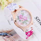 Summer Style Fashion Flower Watches Women Dress Quartz Watch Wristwatches Reminino Relogio Clocks Women Watches